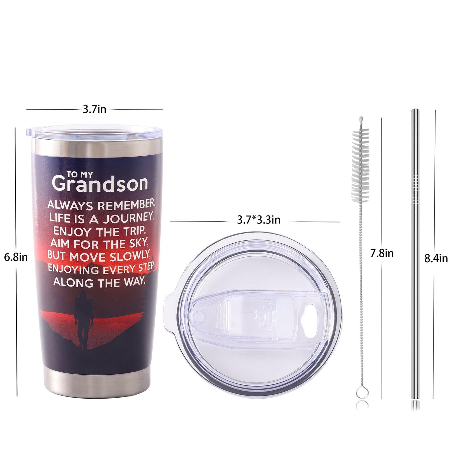 To My Grandson Journey - Insulated Tumbler