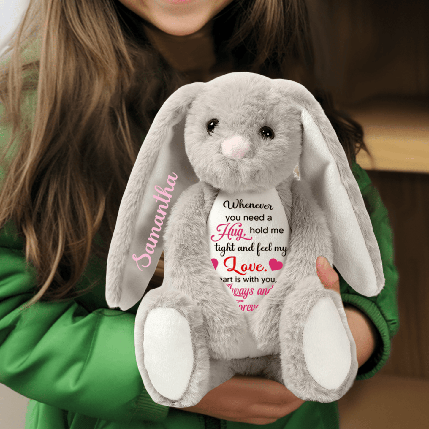 "Hug" Personalized Bunny