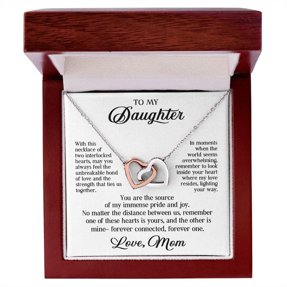 My Daughter "Pride and Joy" : Interlocking Heart Necklace