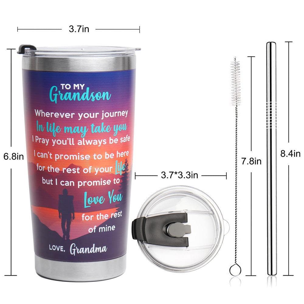 To My Grandson Travel - Insulated Tumbler