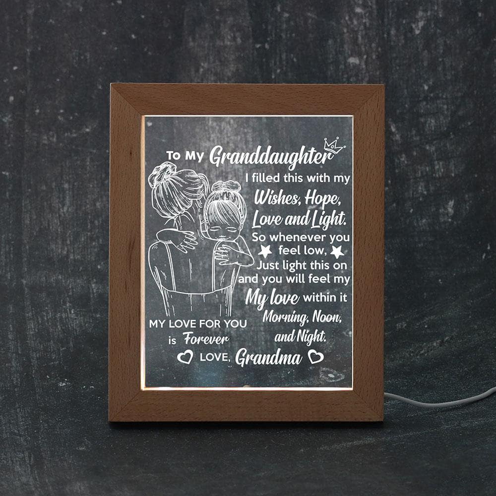 My Granddaughter Wooden Frame Glass with LED Lights
