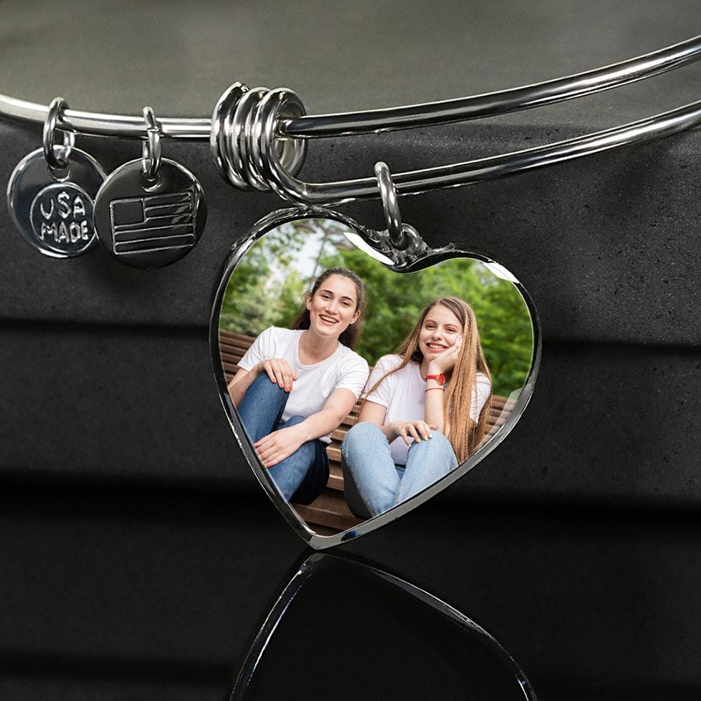 Personalized Photo Heart Bangle