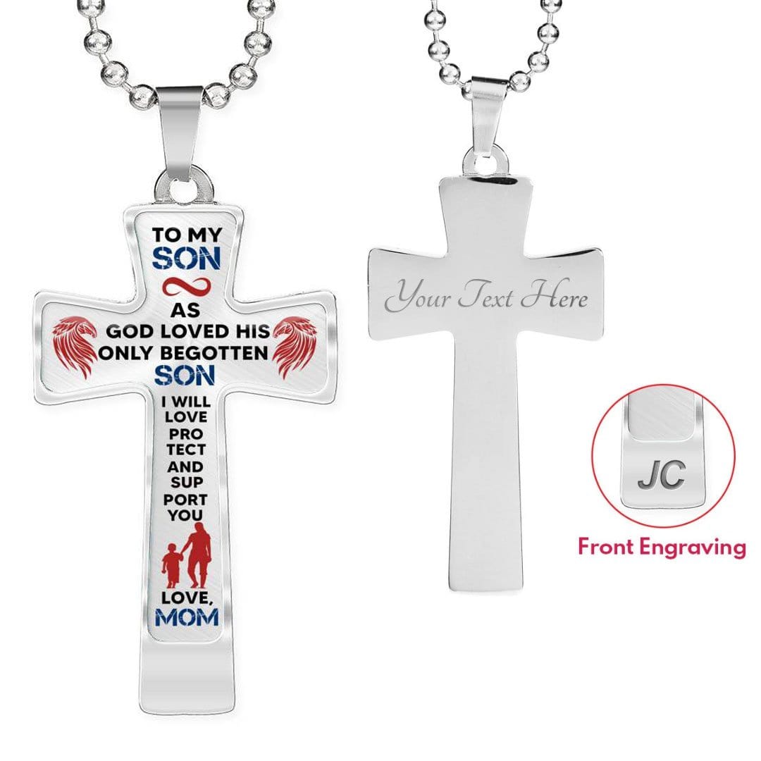 To My Son - From Mom - Premium Cross Necklace