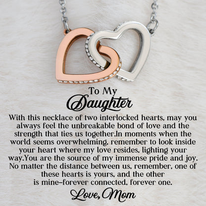 My Daughter "Pride and Joy" : Interlocking Heart Necklace