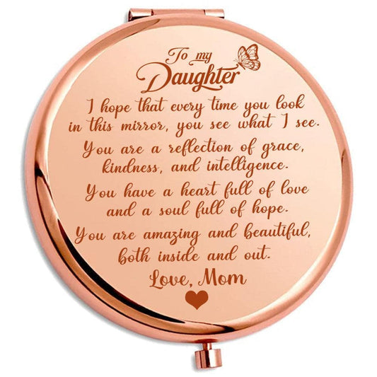 My Daughter- "Reflection" Personalized Engraved Hand-Held Folding Mirror PP4