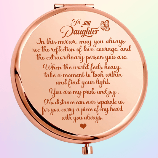 My Daughter - "Pride and Joy" Personalized Engraved Hand-Held Folding Mirror