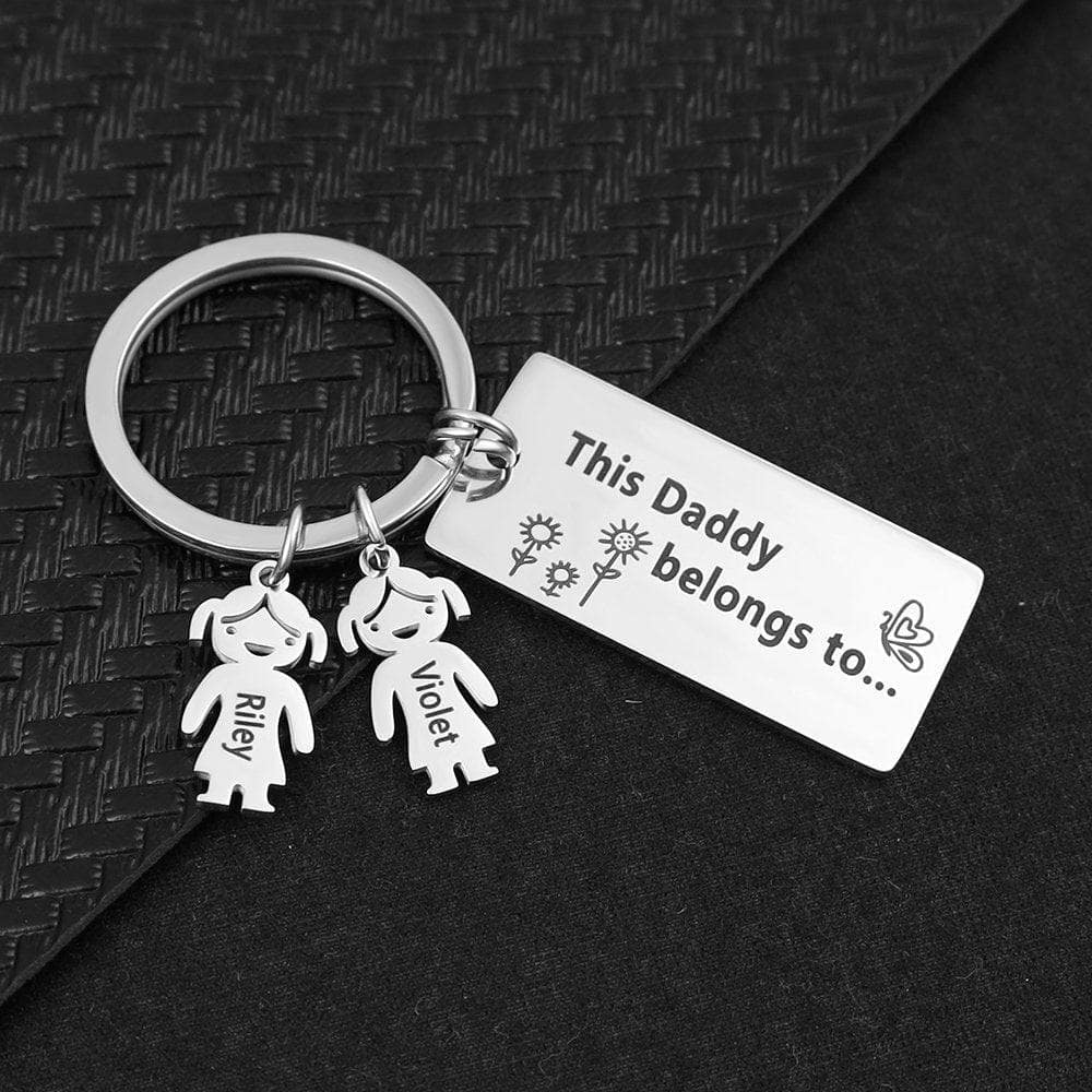This Belongs To - Personalized Keychain ( Up to 5 Names )