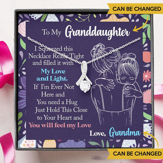 Granddaughter Hug- 14k White Gold Necklace