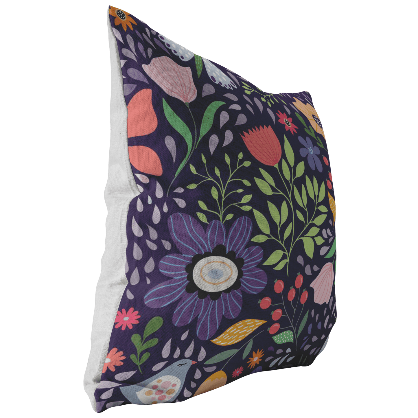 Flowers & Butterfly - Premium Pillow