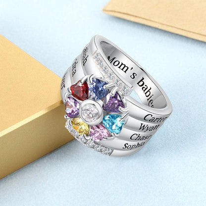 Heartbeat- Personalized Birthstone Ring