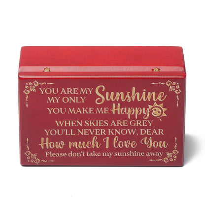 Premium Mahogany Jewelry Music Box - "You are my Sunshine"