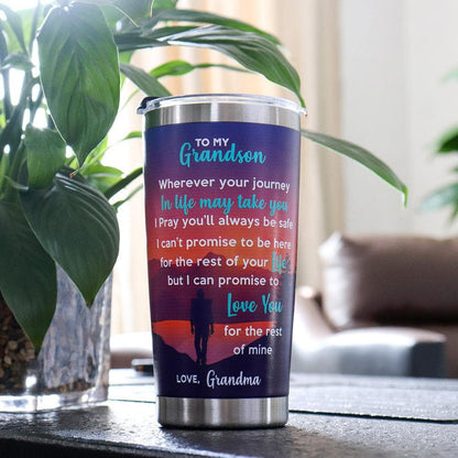 To My Grandson Travel - Insulated Tumbler