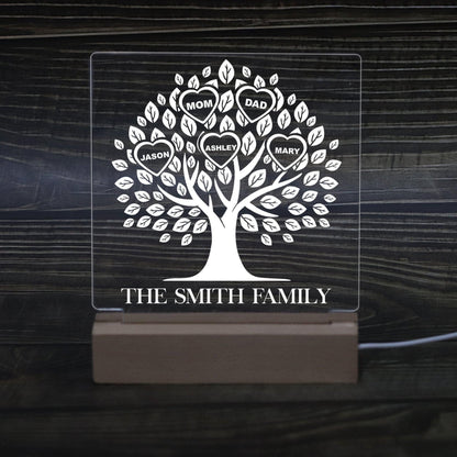 Personalized Family Tree LED Plaque - MF
