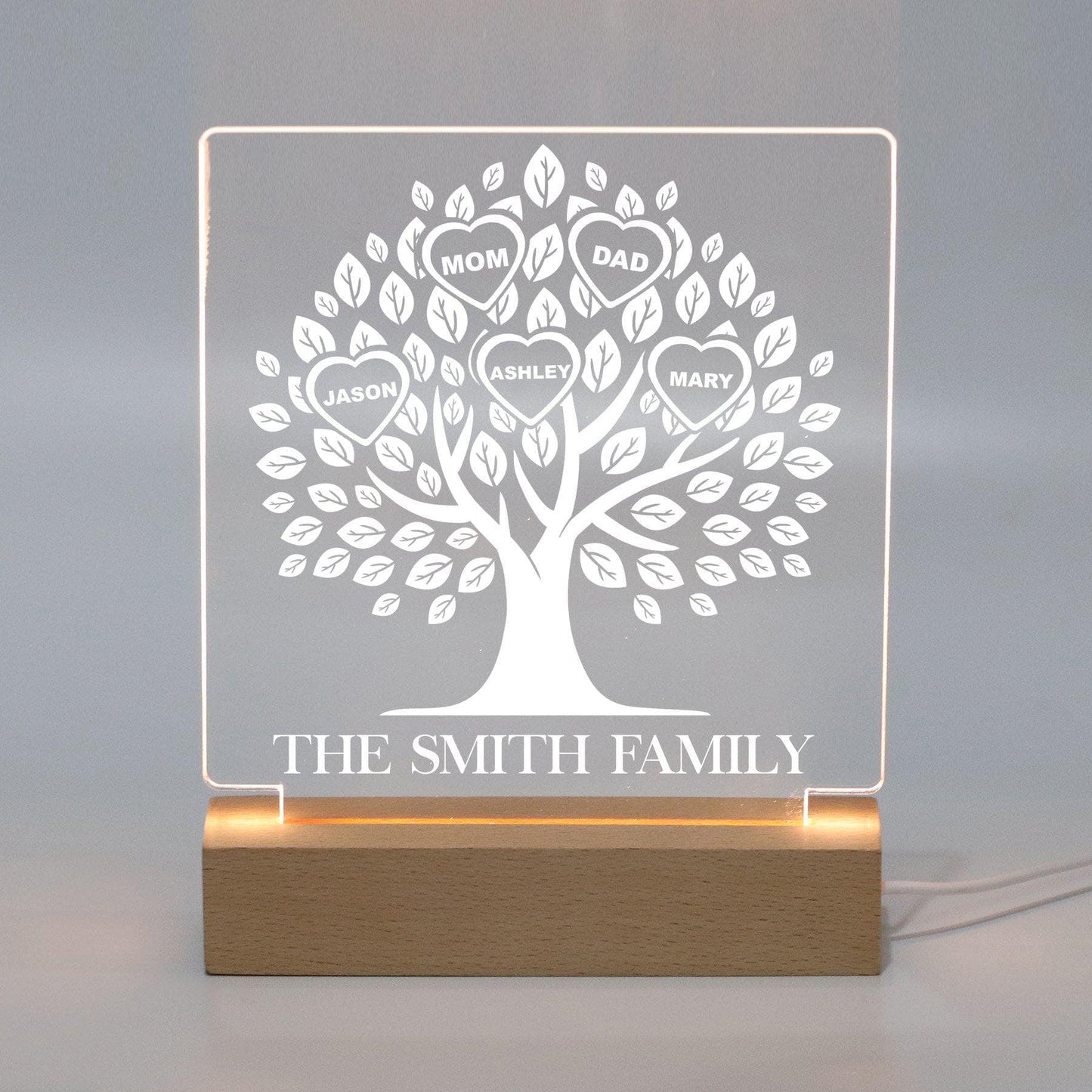 Personalized Family Tree LED Plaque - MF