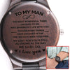 To My Man - Wooden Watch - I Do