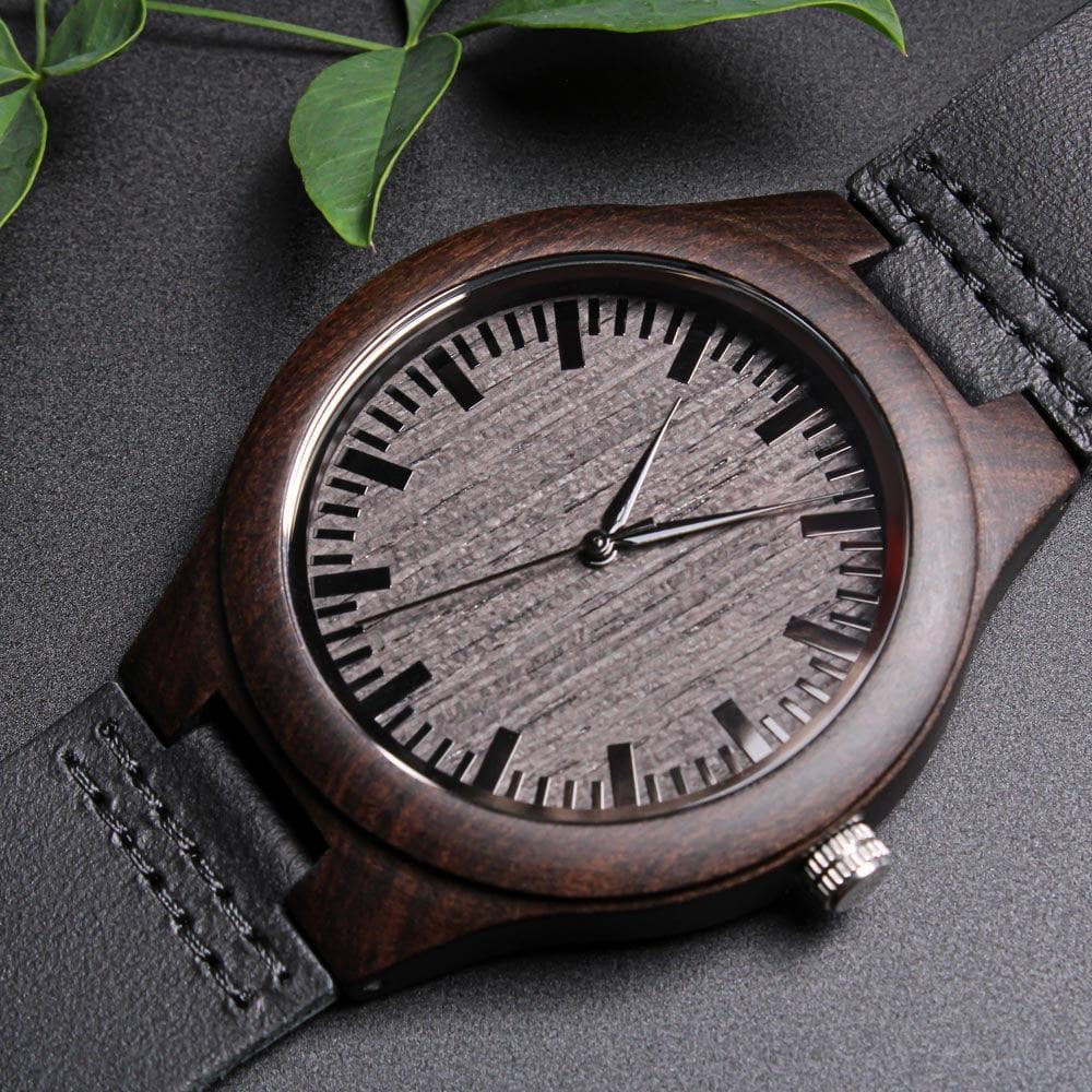 HAPPY FATHER'S DAY - ENGRAVED WOODEN WATCH 1A