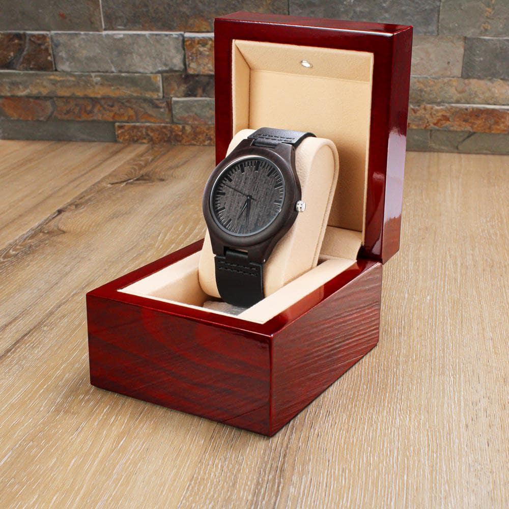 HAPPY FATHER'S DAY - ENGRAVED WOODEN WATCH 1A