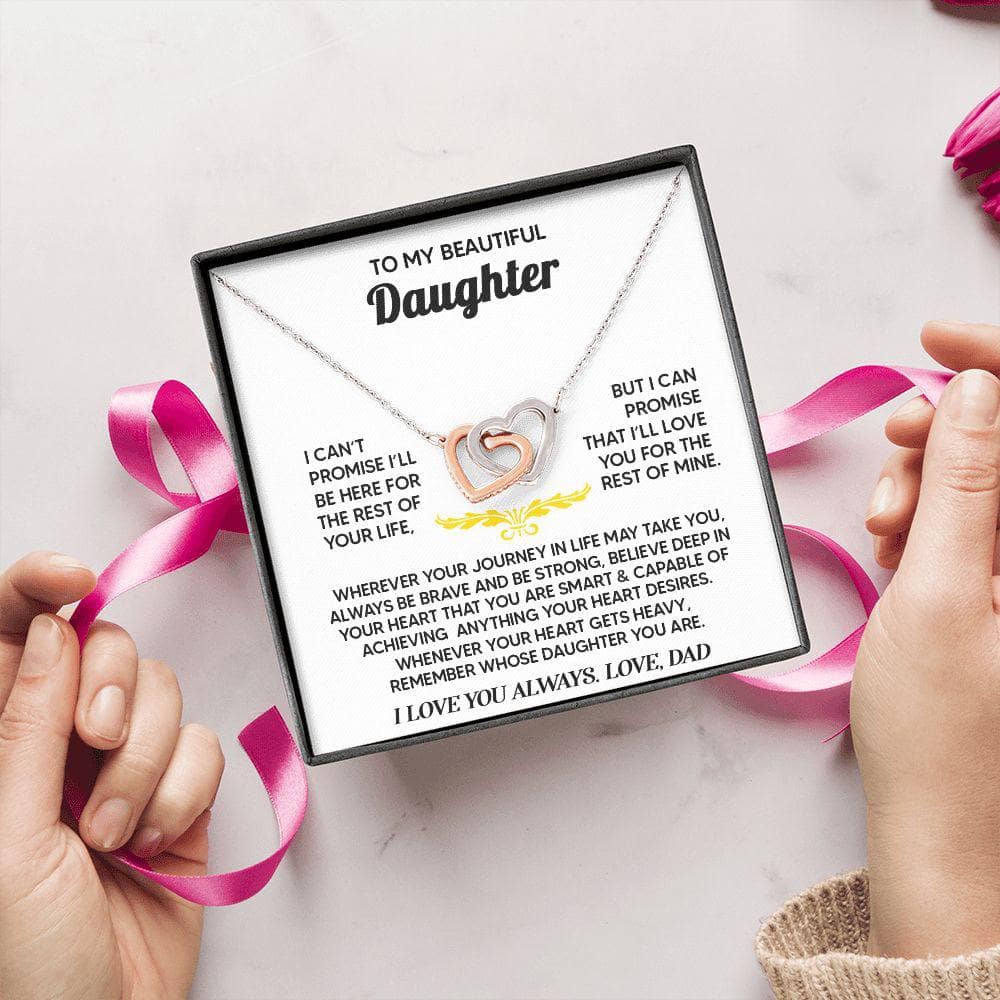 Daughter Dad - Two Hearts Necklace Gift Set - Journey