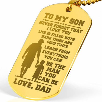 To My Son - Engraved Necklace