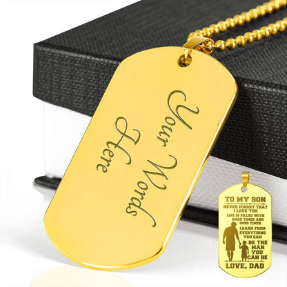 To My Son - Engraved Necklace