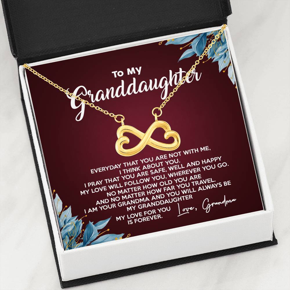 To My Granddaughter - Personalized Infinity Heart Necklace