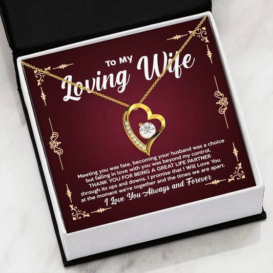To my Loving Wife - Forever Heart Necklace