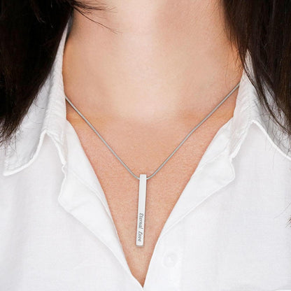 Personalized Vertical Necklace with Engraved Messages - GM