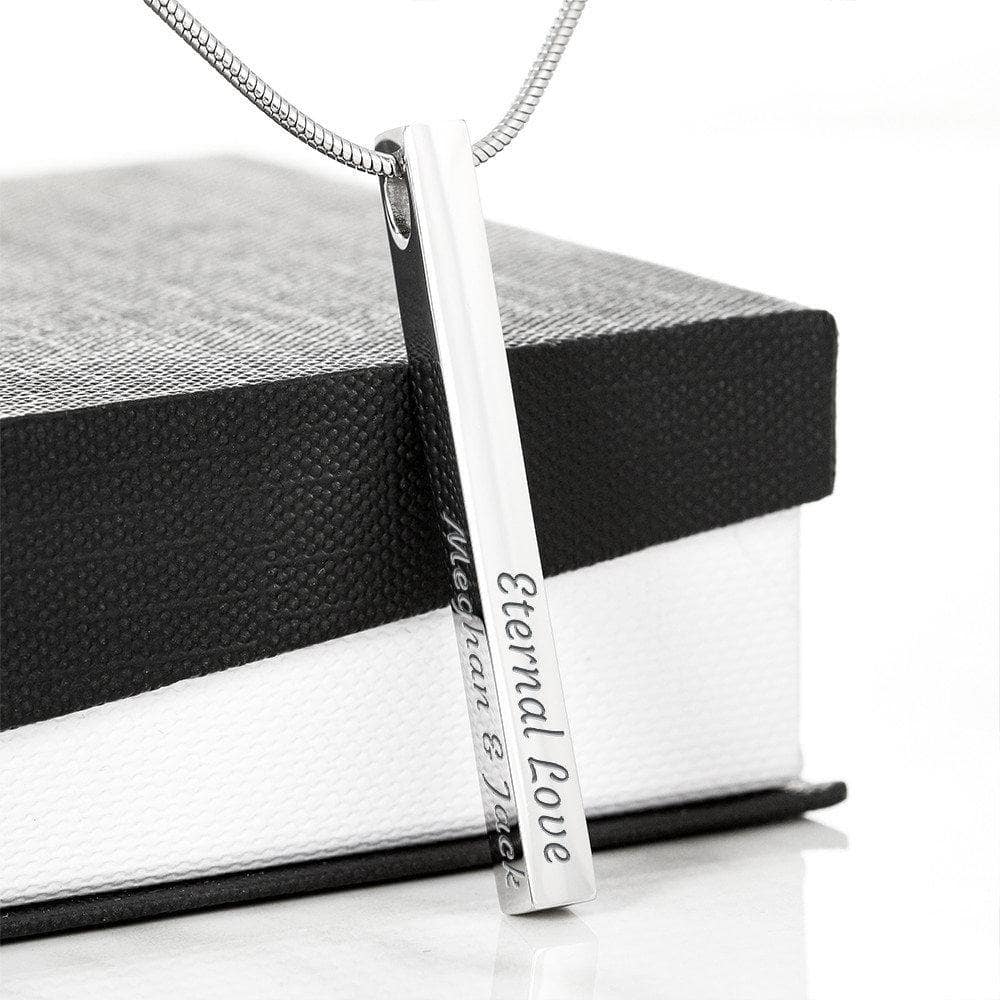 Personalized Vertical Necklace with Engraved Messages - GM