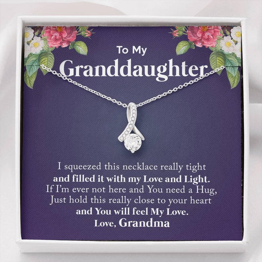 Granddaughter Roses - 14k White Gold Necklace