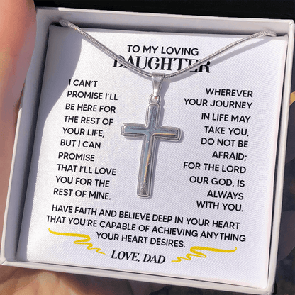 GOD IS ALWAYS WITH YOU - STAINLESS STEEL CROSS NECKLACE DDAD
