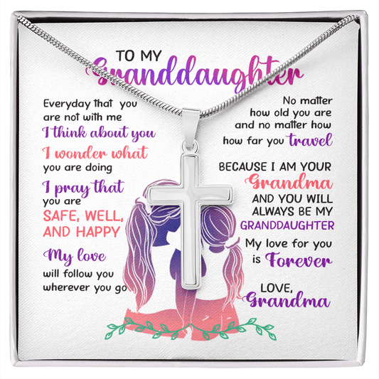 Always be my Granddaughter - Cross Necklace