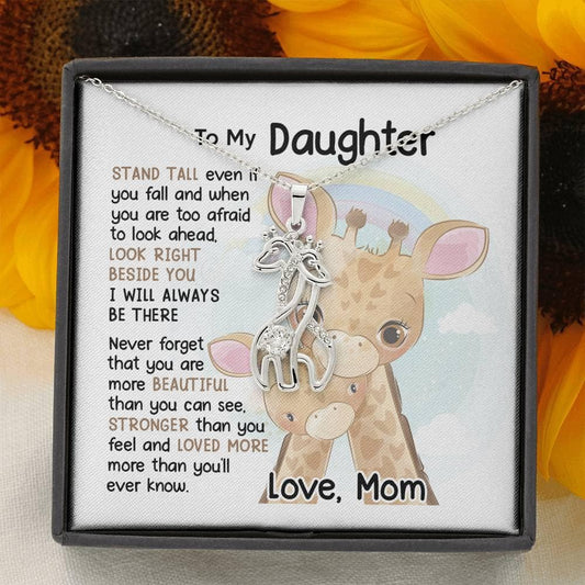 To My Daughter - I will always be there - Giraffe Necklace