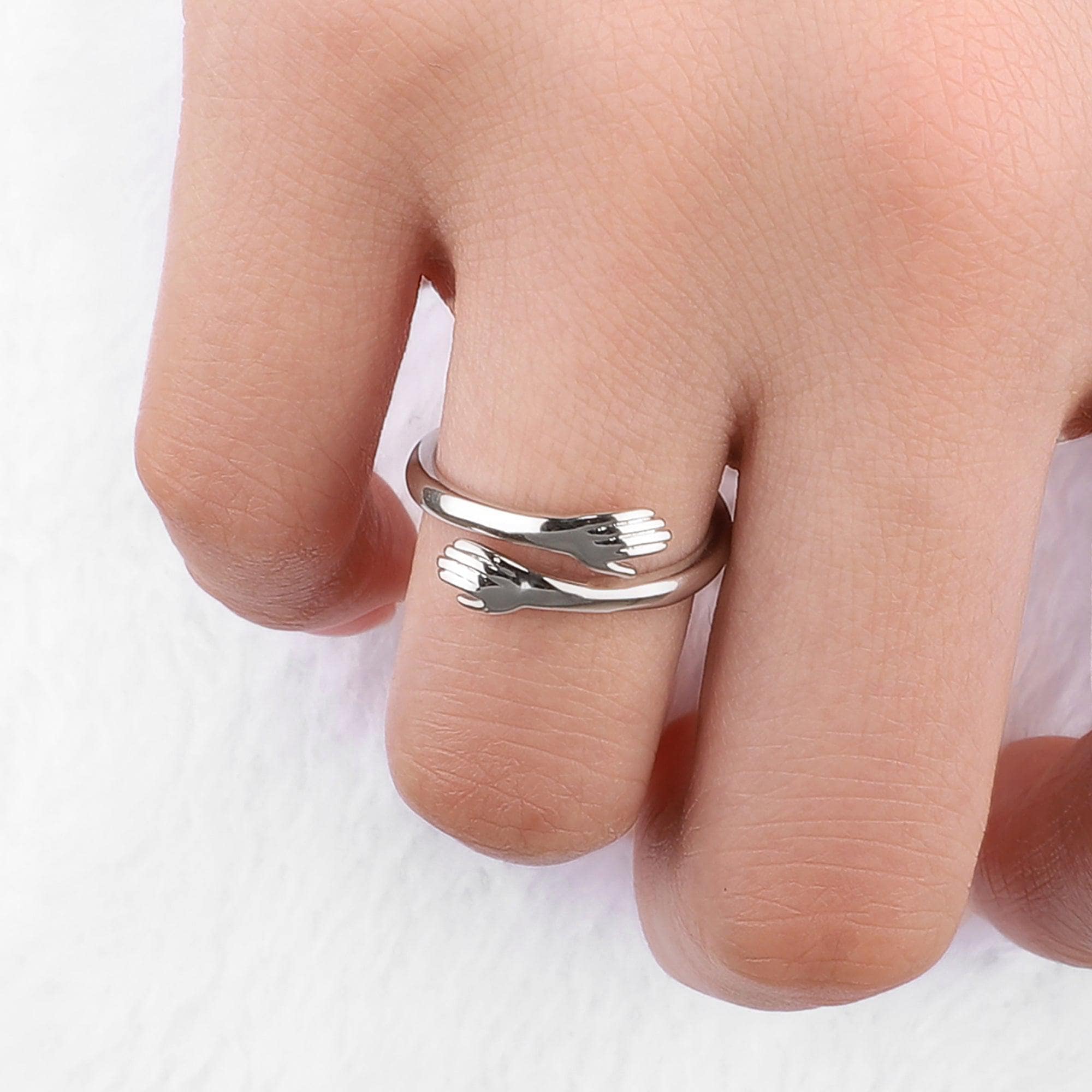 Hand Hug Ring Sterling Silver – Boho Magic Jewelry