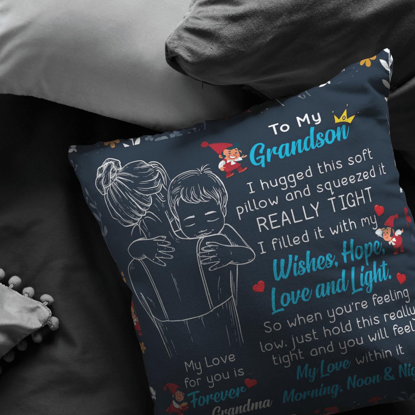 Grandson Premium Pillow - Hug
